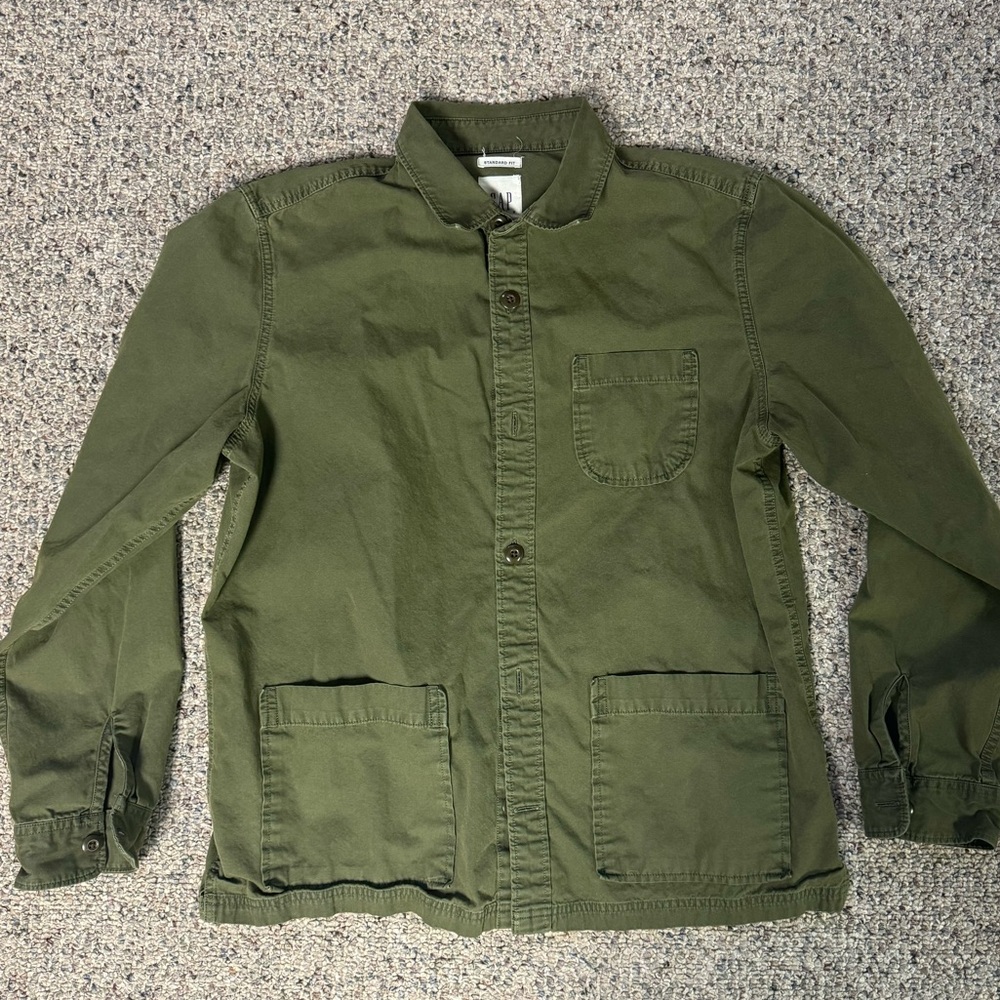 Men’s size large Gap military field army chore overshirt great shape